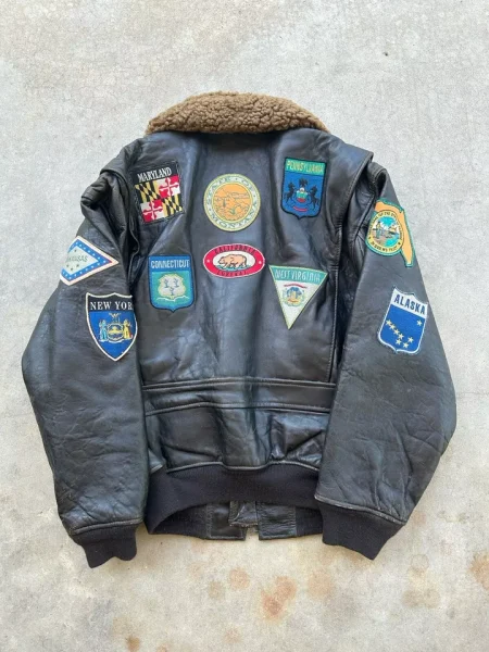 Avirex Top Gun G-1 Black Leather Flight Bomber Jacket.
