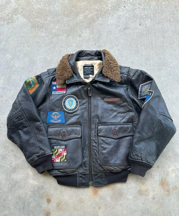Avirex Top Gun G-1 Black Leather Flight Bomber Jacket
