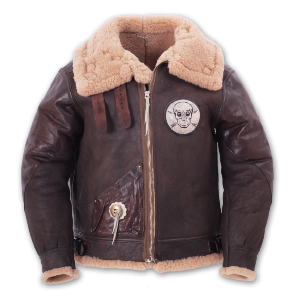 B-3 Brown Leather Shearling Flight Bomber Jacket