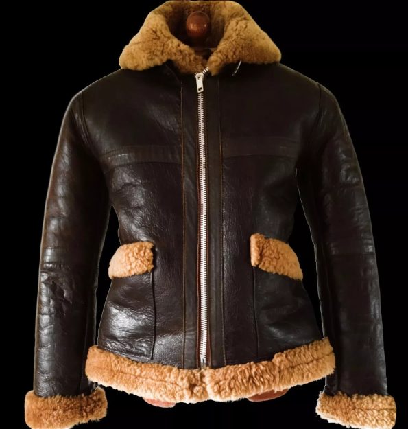 B-3 Sheepskin Leather Shearling Aviator Flying Pilot Bomber Jacket