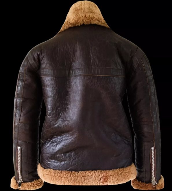 B-3 Sheepskin Leather Shearling Aviator Flying Pilot Bomber Jacket.