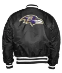 Baltimore Ravens Ma-1 Bomber Black Satin Jacket