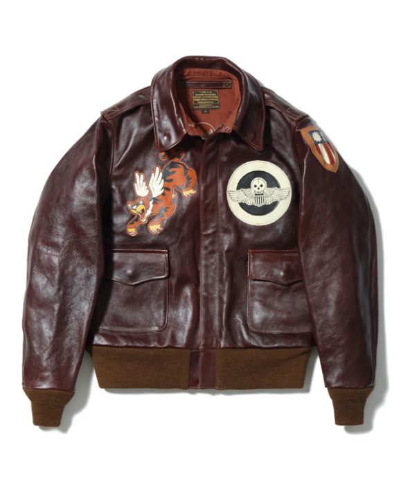 Burma Bridge Busters A-2 Brown Leather Bomber Jacket