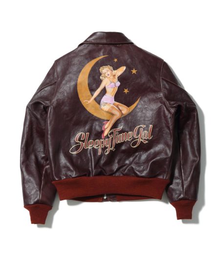 Buzz Rickson Sleepy Time Gol A-2 Brown Leather Jacket