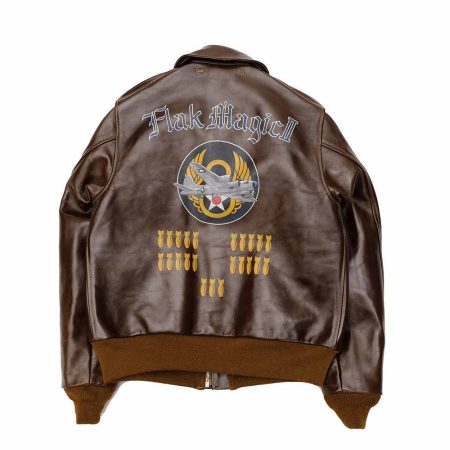 Buzz Rickson's Ball Boys A-2 Brown Leather Flight Jacket.