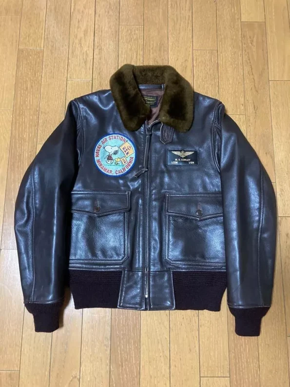 Buzz Rickson's Peanuts G-1 Black Leather Flight Jacket