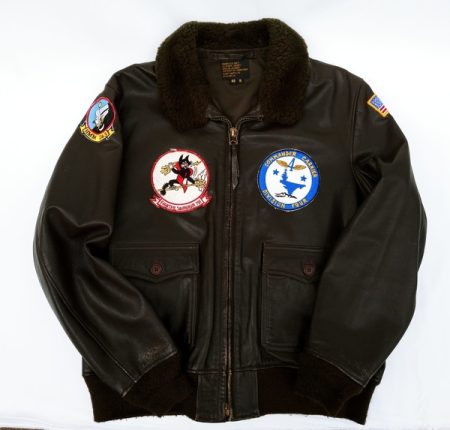 Commander Carrier Division Four G-1 Black Leather Flight Jacket