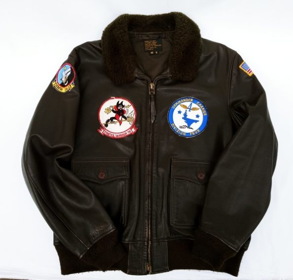 Commander Carrier Division Four G-1 Black Leather Flight Jacket