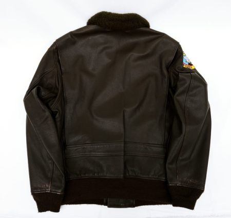 Commander Carrier Division Four G-1 Black Leather Flight Jacket.