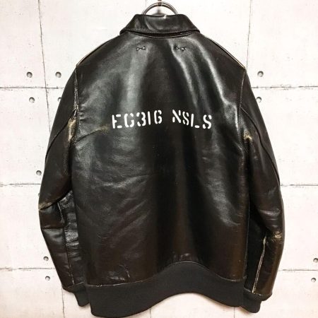 Cootie A-2 Horsehide Black Leather Blouson Jacket.