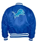 Detroit Lions Ma-1 Satin Royal Blue Bomber Jacket