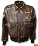 Flying Tigers Cape Buffalo A-2 Brown Leather Bomber Jacket