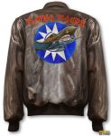 Flying Tigers Cape Buffalo A-2 Brown Leather Bomber Jacket