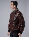 G-1 Aviator Brown Leather Bomber Jacket Fur Collar