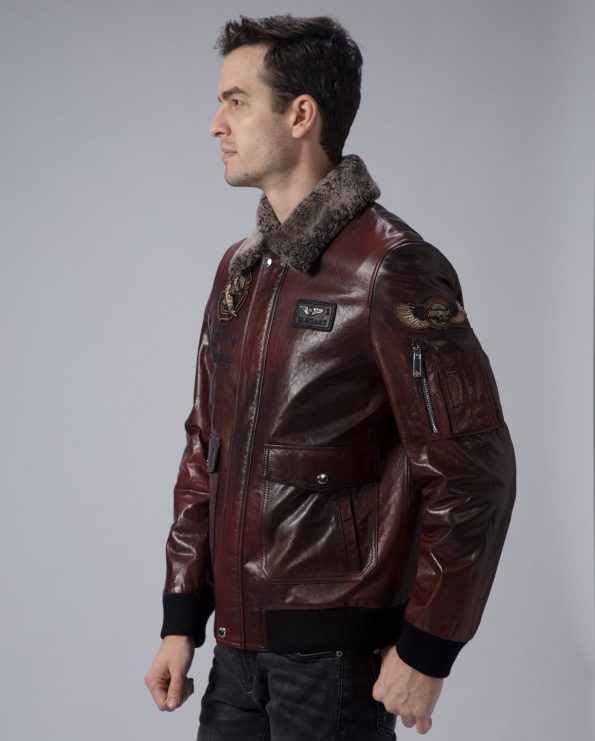 G-1 Aviator Brown Leather Bomber Jacket.