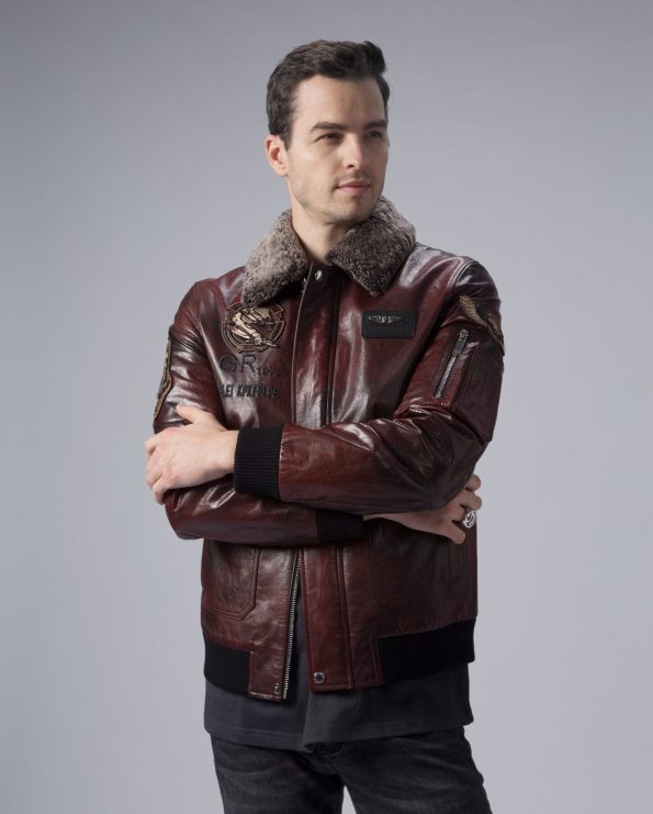 G-1 Aviator Brown Leather Bomber Jacket