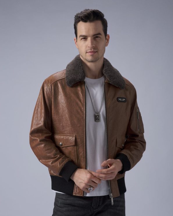 G-1 Aviator Brown Leather Jacket.