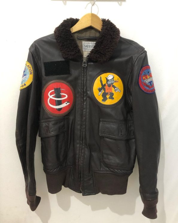 G-1 USN Bomber Black Goatskin Leather Jacket