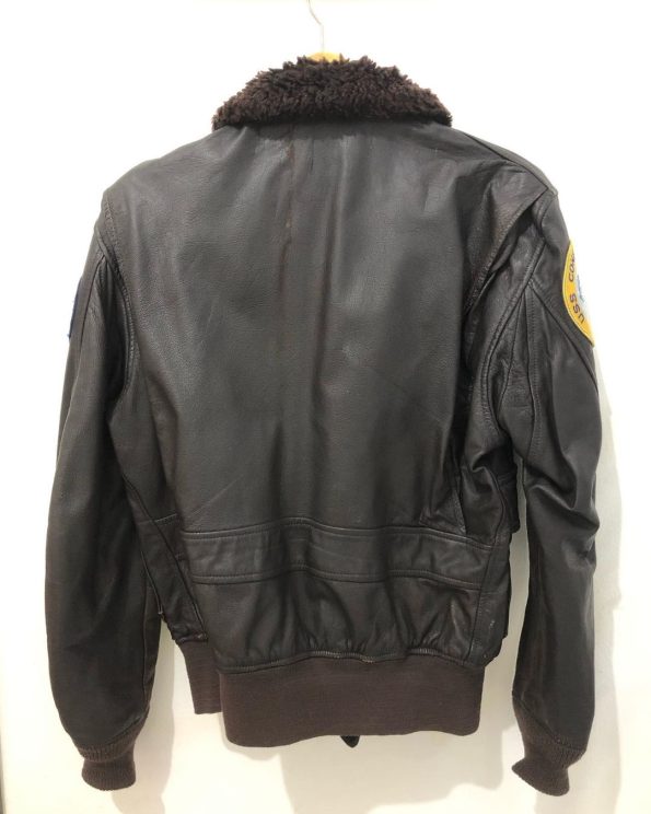 G-1 USN Bomber Black Goatskin Leather Jacket.