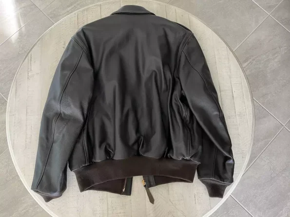 Gibson And Barnes Civil A-2 Air Force Dark Brown Goatskin Leather Jacket.