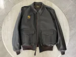 Gibson And Barnes Civil A-2 Air Force Dark Brown Goatskin Leather Jacket