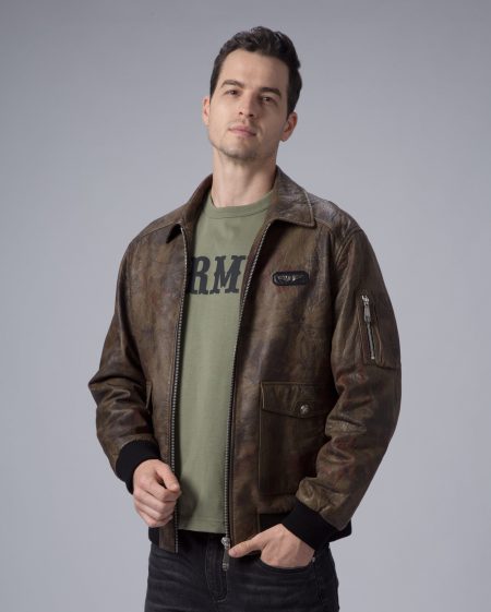 Green Air Force A-2 Leather Bomber Jacket