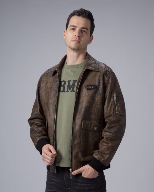Green Air Force A-2 Leather Bomber Jacket