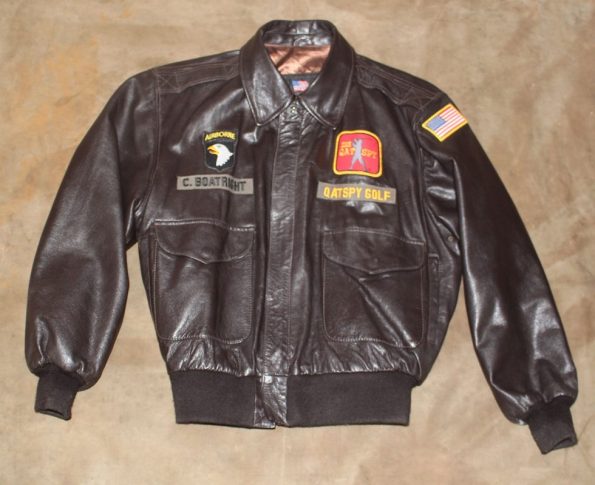 Indian Motorcycles Personlized A-2 Black Leather Jacket.