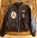 Jolly Rogers A-2 Brown Leather Bomber Flight Jacket