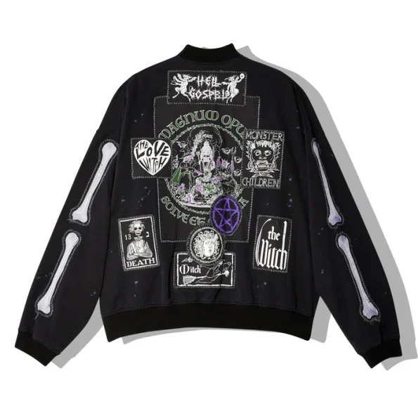 Kidill Men's Black Patch Ma-1 Jacket.