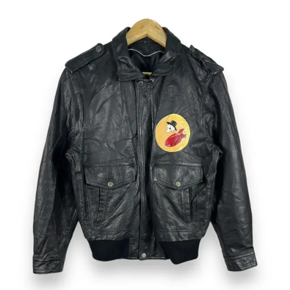 Kleen Sweep Skull A-2 Black Learher Flight Jacket