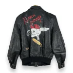 Kleen Sweep Skull A-2 Black Learher Flight Jacket.