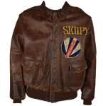 Lulu Bell 8th Air Force A-2 Brown Leather Flight Jacket