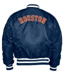 Ma-1 Houston Astros Bomber Blue Satin Jacket