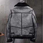 Men’s Airforce Grey B-3 Sheepskin Leather Shearling Flight Jacket
