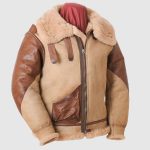 Men’s B-3 Aviator Sheepskin Leather Shearling Flying Pilot Jacket