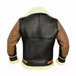 Mens B-3 RAF Aviator Pilot Flying Brown Black Leather Jacket