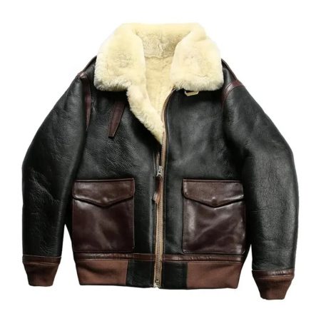 Men's B-3 Sheepskin Leather Pilot Flying Aviator Jacket