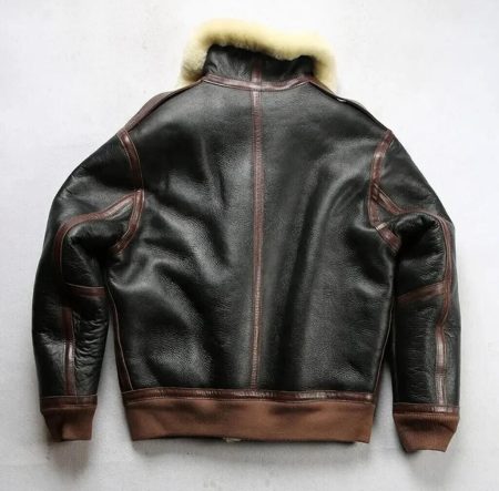 Men's B-3 Sheepskin Leather Pilot Flying Aviator Jacket.