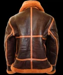 Men’s B-3 Sheepskin Leather Shearling Aviator Flying Pilot Bomber Flight Jacket