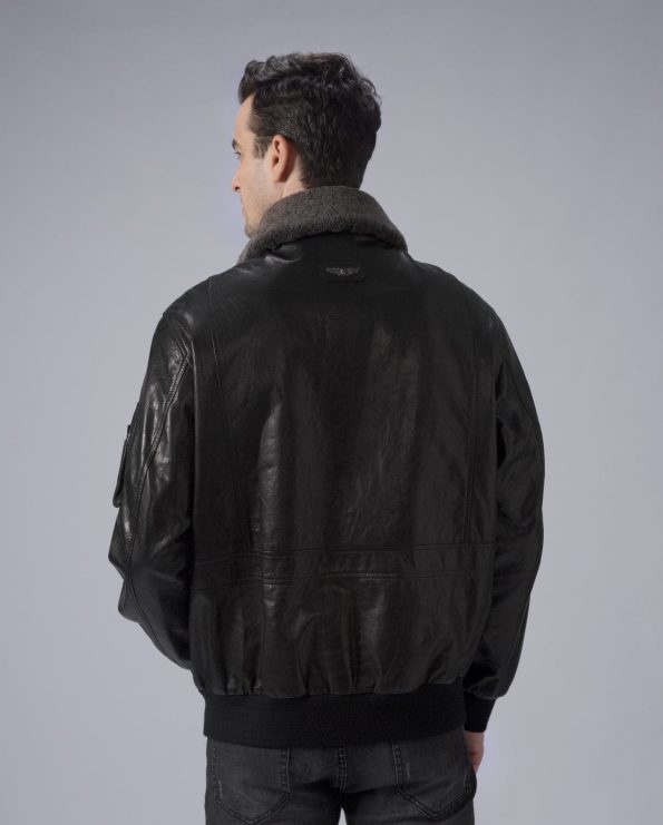 Men's Black G-1 Aviator Leather Jacket.