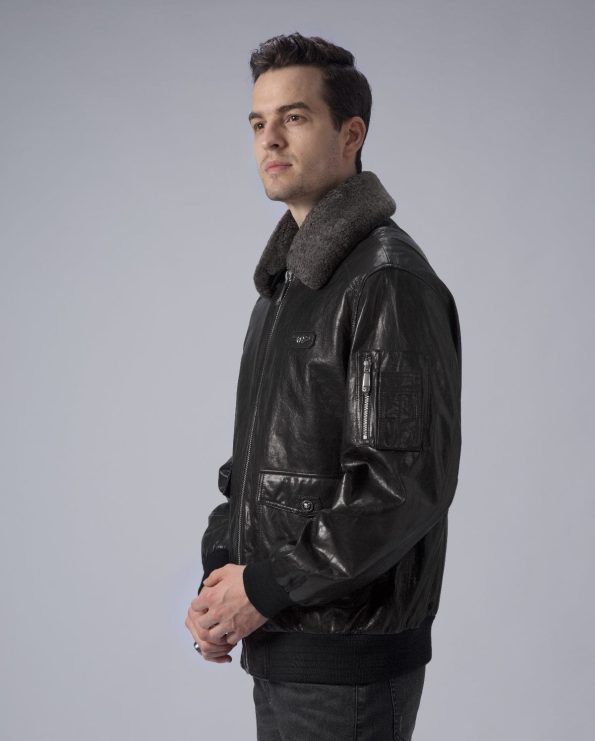 Men's Black G-1 Aviator Leather Jacket