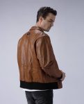 Men’s Bomber Jacket Air Force A-2 Brown Leather Flight Jacket