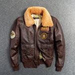 Men’s Genuine Leather G-1 First Layer Leather Motorcycle Jacket