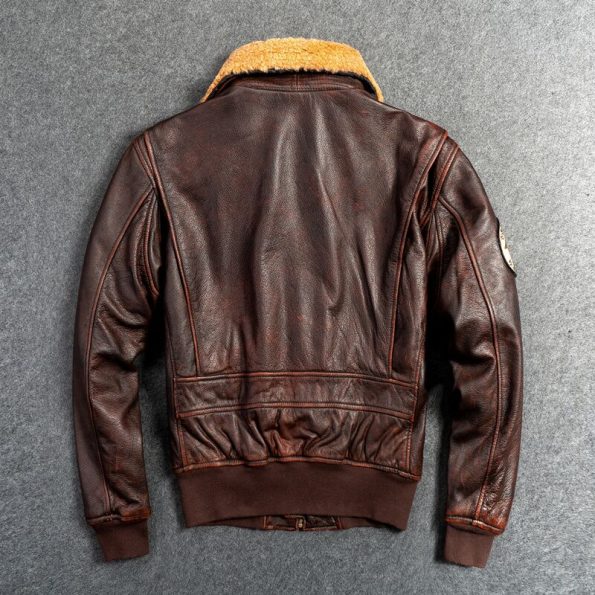 Men’s Genuine Leather G-1 First Layer Leather Motorcycle Jacket.
