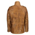 Men’s Military Tan Leather Field Jacket