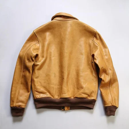 Men's Thickened A-2 Flight Leather Jacket.