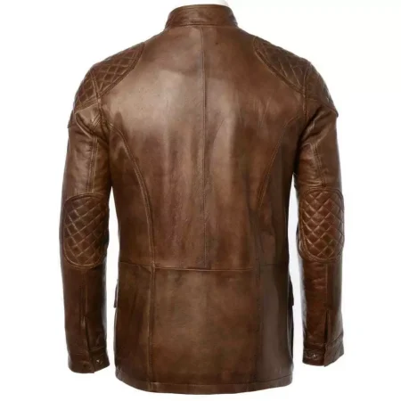 Men's Timber Brown Leather Field Jacket.