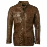 Men’s Timber Brown Leather Field Jacket