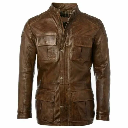 Men's Timber Brown Leather Field Jacket